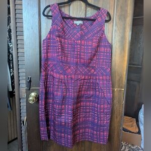 Bright retro plaid sheath dress